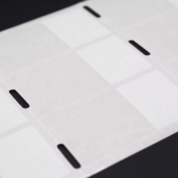 20mmx38-15mm Cable Adhesive Label 1.5mil White Gloss Transparent Water Resistant Polyester Cable Label