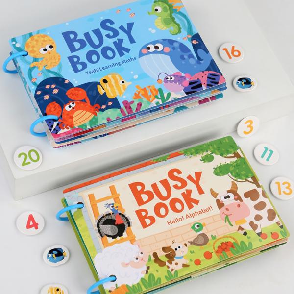 2025 Montessori Autism Sensory Educational Toys Alphabet Animal Early Education Kids Learning Busy Book