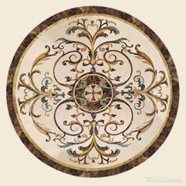 Customized Marble Natural Stone Floor Medallions For Home / Hotel Decoration
