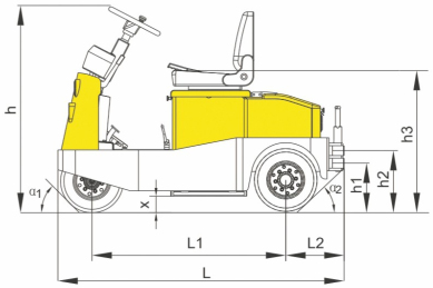 Large Capacity Electric Tow Tractor Good Stability With Traction Weight 10 Ton
