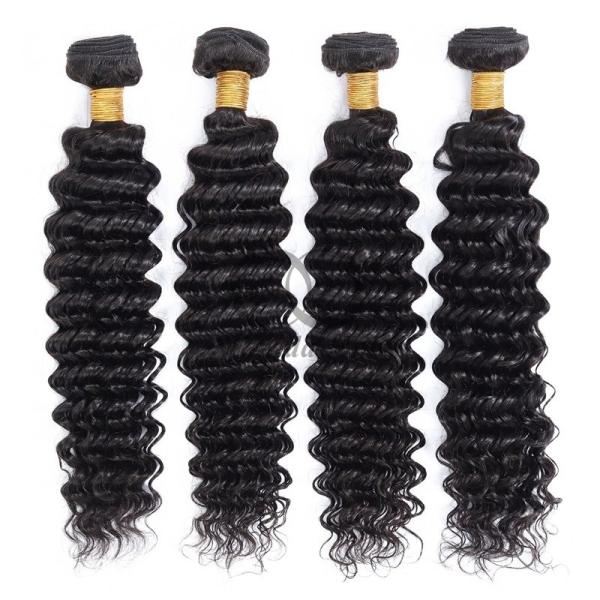Natural Black Deep Wave Remy Human Hair Bundles Sew In Weave Bundles Brazilian Bundle Deals