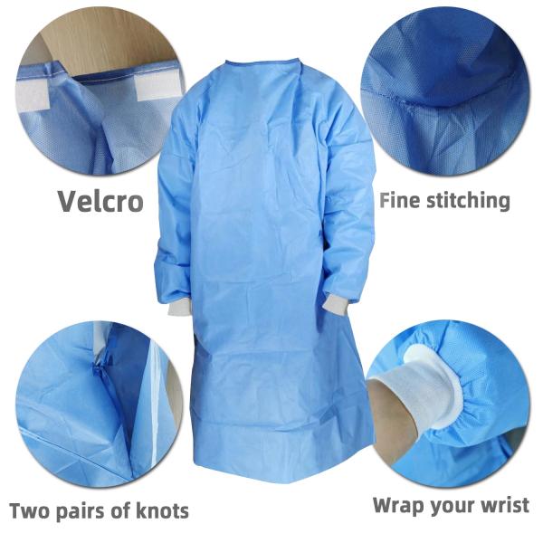 Non Woven Disposable Gowns sms PP Medical patient wear surgical gowns custom patient uniform