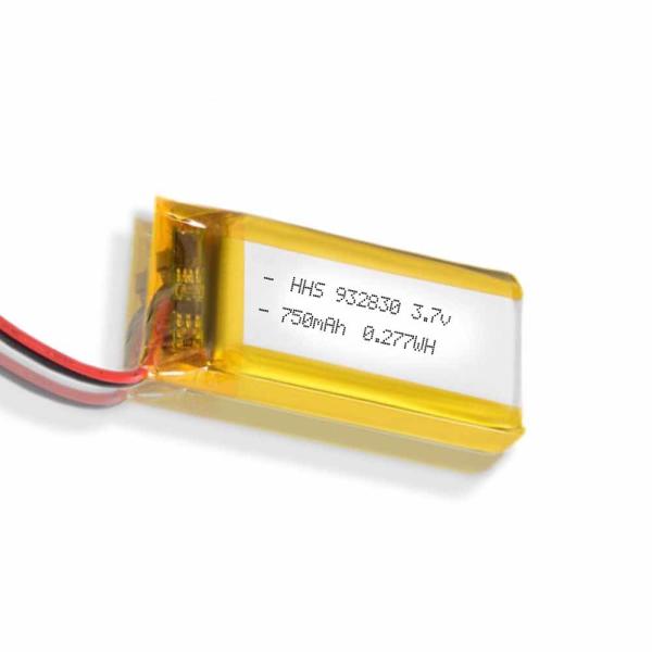 3.7V 750mAh Li-Polymer Battery 932830 Rechargeable Soft Pack Replacement Battery for Mini Portable Electronics, IEC62133 China Manufacturer