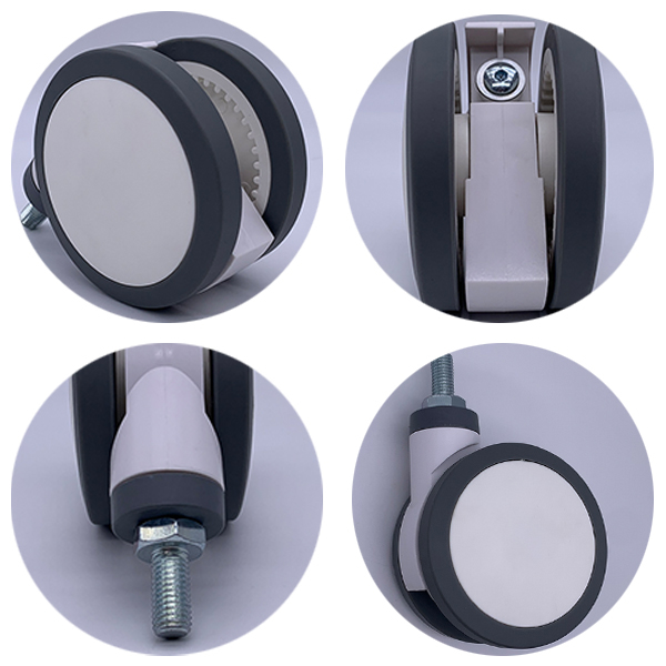 100 мм тихое медицинское двойное колесо для медицинского оборудования больничных колясок