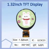 1.32-Inch Round TFT LCD Display | 360×360 Pixels High-Res, GC9C01 Driver Chip, Wide Viewing Angle, Vibrant Color for Smart Watches & Wearable Fitness Trackers