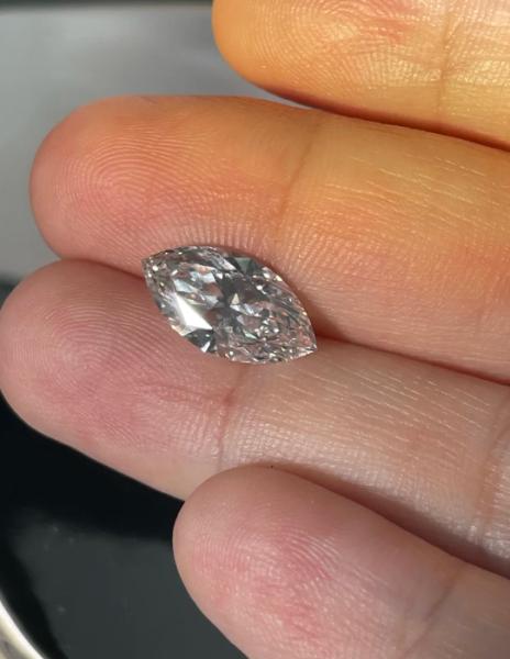 1.213ct Marquise Lab Grown Diamond Ring E VVS2 18k White Gold