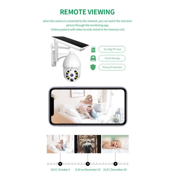 4G Solar Powered Camera Two-Way Audio 1080P Solar Cctv Wireless Network PTZ Cloud Storage Outdoor Camera