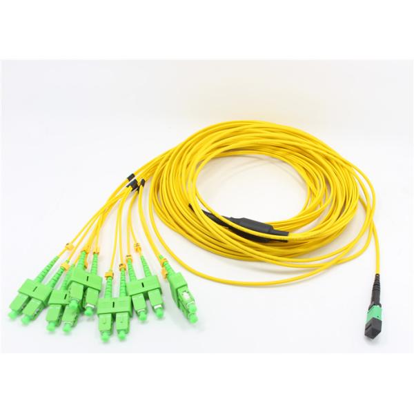 Женщина проламывания 2.0mm 12F SM MTP кабеля хобота MTP к типу b 0.5m потери элиты OD куртки дуплекса 3.0mm SC APC желтому
