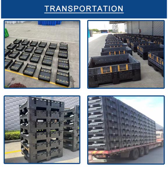 Big Plastic Crates Heavy Duty Bulk Storage Containers Large Collapsible Pallet Box Recyclable Bulk Cargo Storage Foldable Pallet Box Industrial Commercial Stackable Plastic Pallet Box