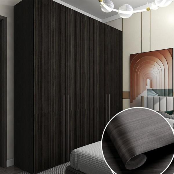 Vacuum Press Decorative Furniture Film Embossed PVC Self Adhesive Foil