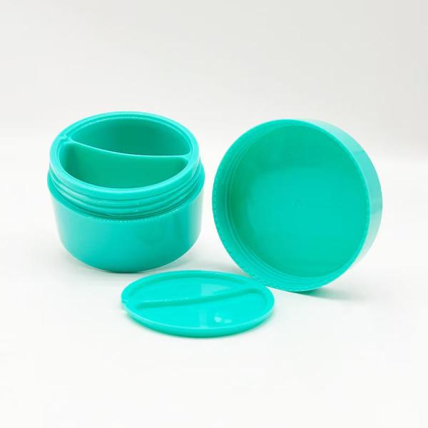 Wholesale 50+50g Double Grid Plastic PP Cream Jar with Dual-Grid Separate Storage for Skincare Products