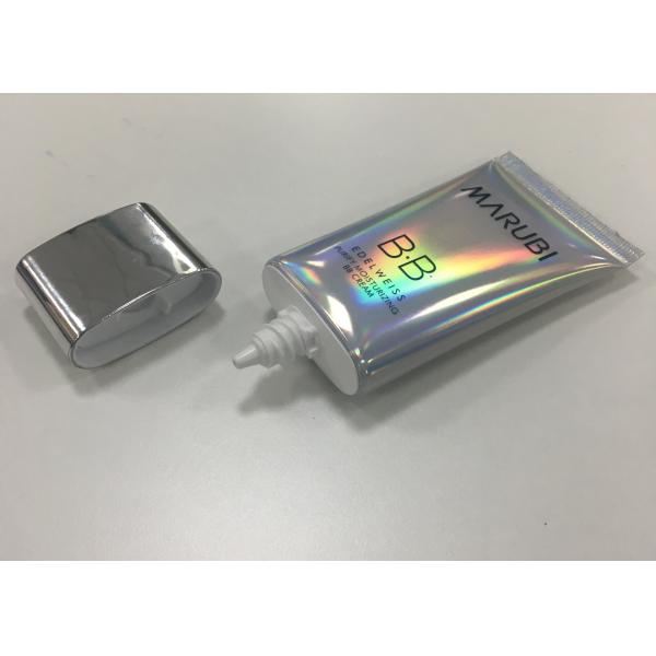 Трубка Дя 35 плоским овальным голографическим прокатанная алюминием косметическая для сливк ББ