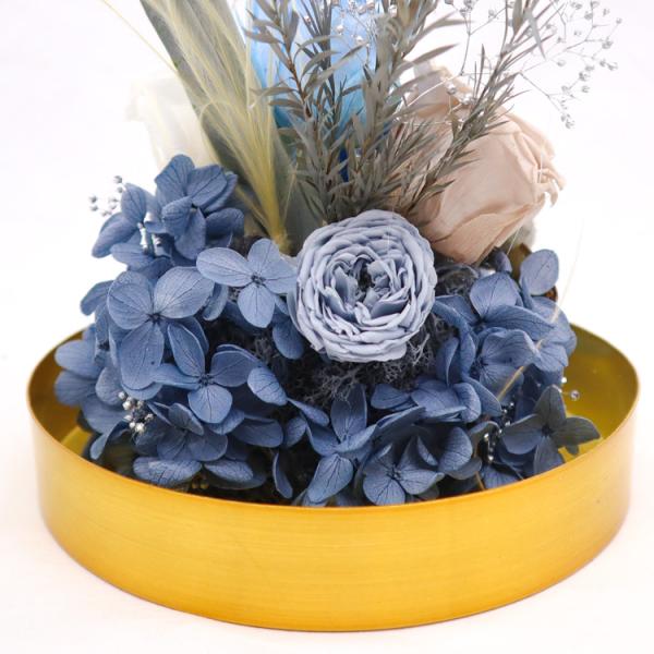 Durable Preserved Rose Glass Dome 100% Handmade Real Touch Natural Rose Dye