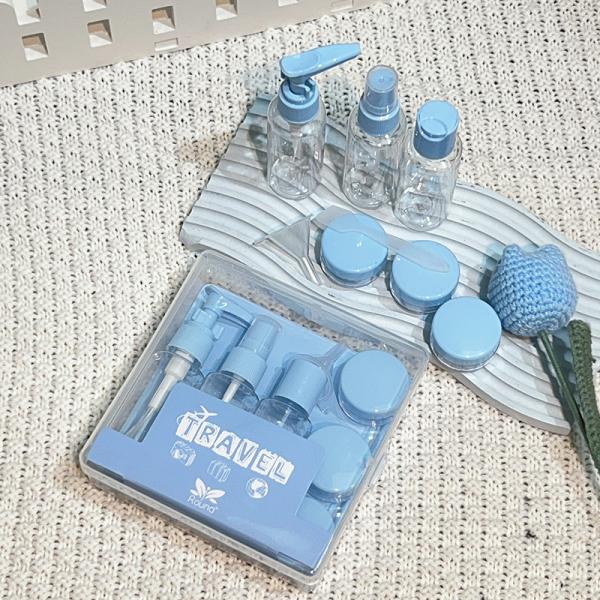 Juego de artículos de tocador de viaje de 7 piezas Botella personal Tapa de rosca Plástico portátil Spray