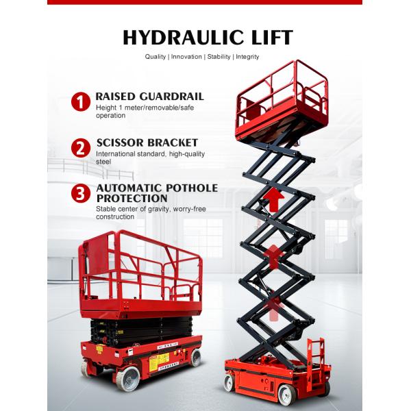 High Quality4m 6m 8m 10m 12m 14m 320Kg Capacity Electric Mobile Scissor Lift Manlift Mobile Platform Rough Terrain