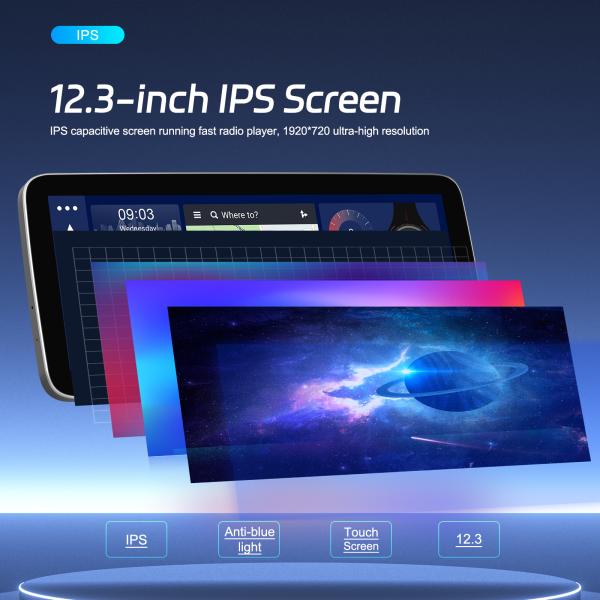 USB подключение 12,3 дюйма полный сенсорный экран QLED Android Автомобильное радио Универсальный год 6 128 ГБ