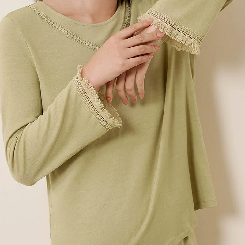 Mulberry Silk Pajama Set for Women – Warm Relaxed-Fit Loungewear