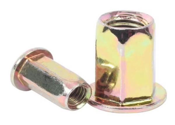 Carbon Steel Class 4.8 Hexagon Flat Head Rivet Nut High Strength M6 Easy To Install