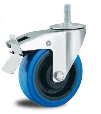 5'' threaded stem casters with brakes  stem castors stem caster wheels