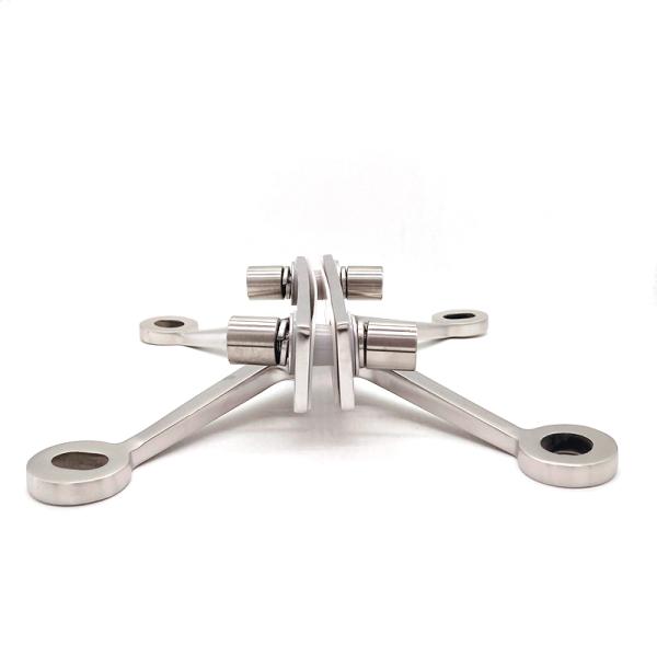SS316 SS304 Mirror Stainless Steel 316 Four Arms Curtain Wall Fitting