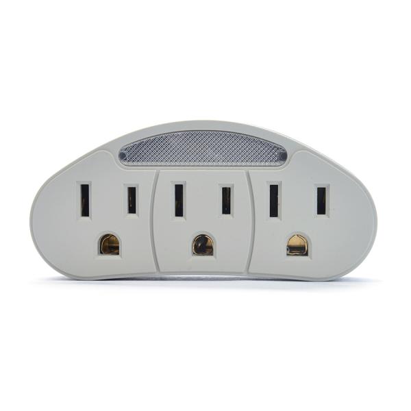 Portable American Standard ETL Socket Adaptor for Mobile Charging 1 Outlets and Self Grounding