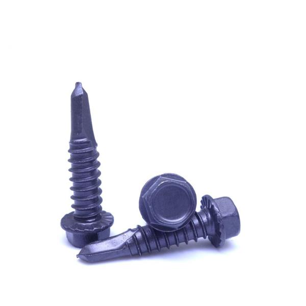 Purple Ruspert Serration Knurled Hex Head Self Drilling Screws Stainless Steel 410 BSD Thread