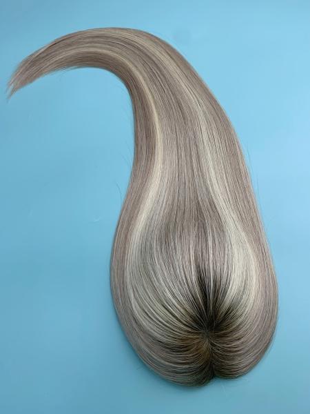 balayage swiss lace topper with remy cuticle quality Russian hair topper for women hair loss