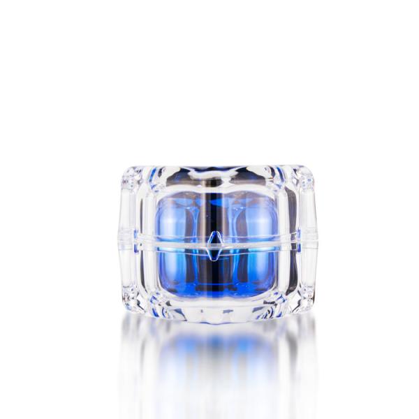 1 Oz 2 Oz Double Wall Square Acrylic Cream Jar , Empty Face Cream Jars Cosmetic Packaging
