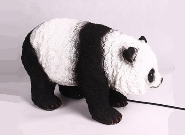 A pair of panda lights LED resin waterproof landscape lamp translucent animal outdoor park lawn lamp