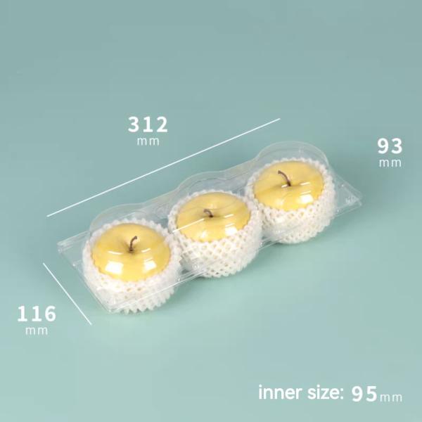 2 4 6 8 Cells Packaging Apple Container Plastic Fresh Fruit Blister Clear Box PET Plastic Clamshell Apple Packaging