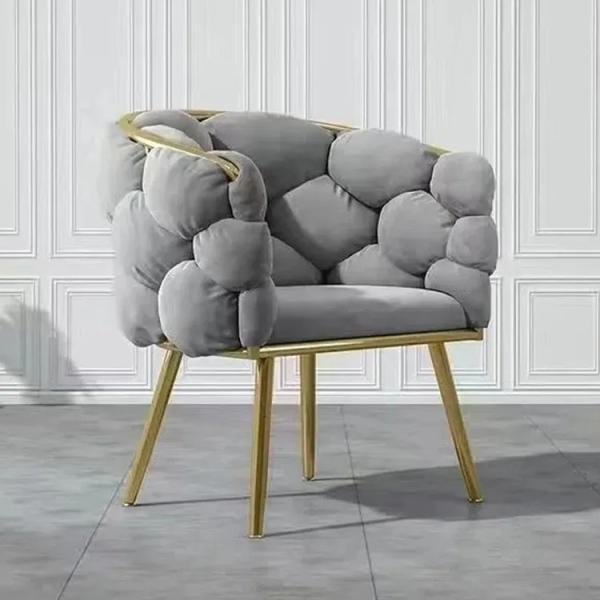 Modern Velvet Dining Chair with Metal Legs - Custom Colors