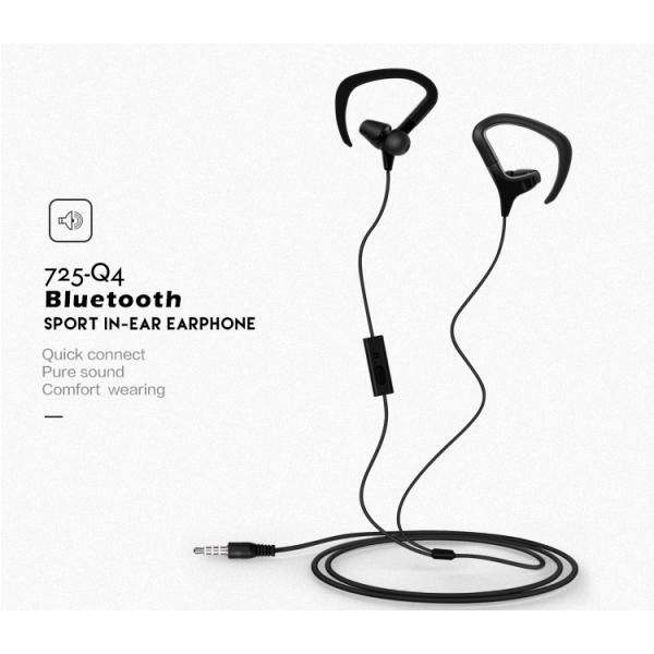 Workout Exercise 125cm Cord Sports Wired Earbuds With Over Ear Hook In Ear Running Headphones