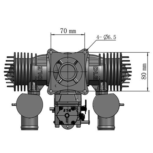 Dle 130 Rc Model Gasoline Engine Cc Displacement Dual Cylinder Two Strokes Air Cooling Hand Start