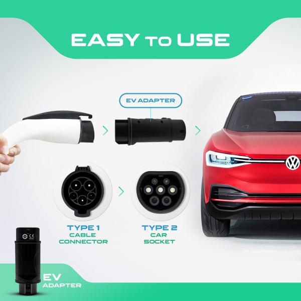 Type1 To Type2 Electric Vehicle Charger Adapter Converter Connector EV Charger AC 250V
