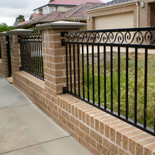 Square Tube Wrought Iron Fence 6ft Rust resistant For Backyard Area