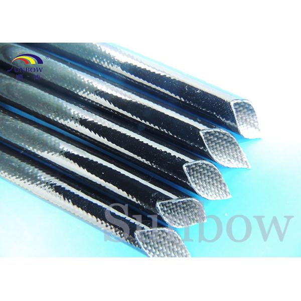 Black Silicone Fiberglass Sleeving / rubber fiberglass braided sleeve for wire harness insulation