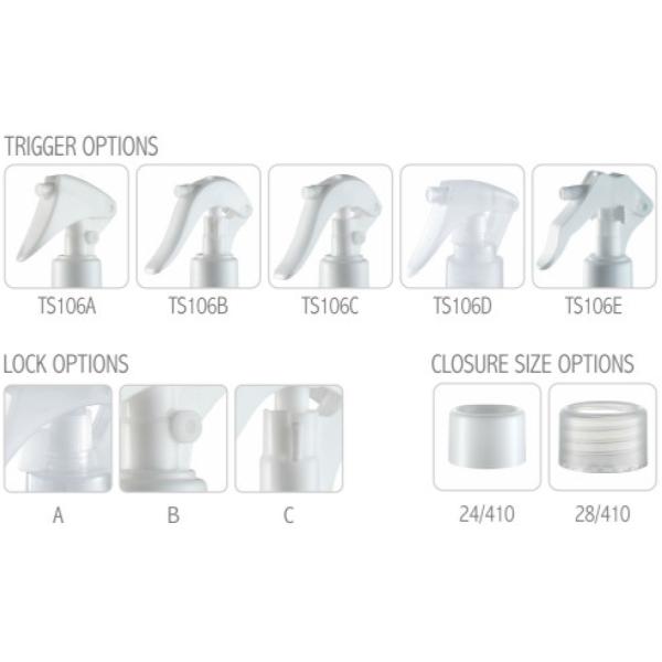 JL-TS106A Mini Botton Lock Hand Water Bottle Spray Pump Plastic Pressure Trigger Sprayers 24/410 28/410