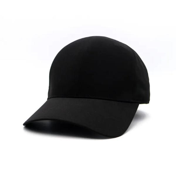 Black 100% Cotton 5 Panel Baseball Cap Custom Embriodery Logo