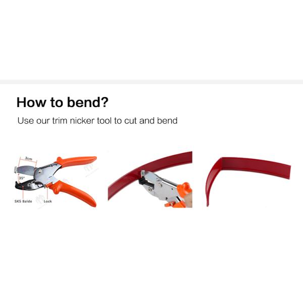 Waterproof Red Color Arrow Type Extrusion Profiles Plastic Edge 45m 1 Inch Plastic Trim Cap