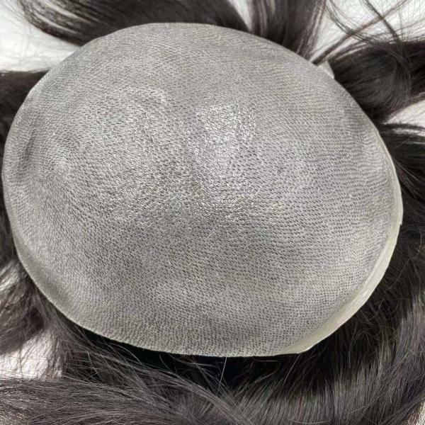 0.02-0.03mm ultra thin skin 100% human hair replacement human hair toupee hair wig for men