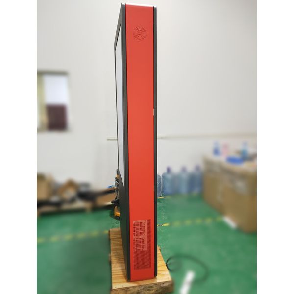 55-inch custom-made vertical advertising screen in black and red for shopping malls