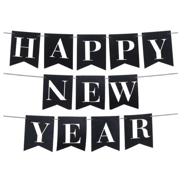 Black Gold 2 Layer 10ft Custom Felt Banner For Party Decorations