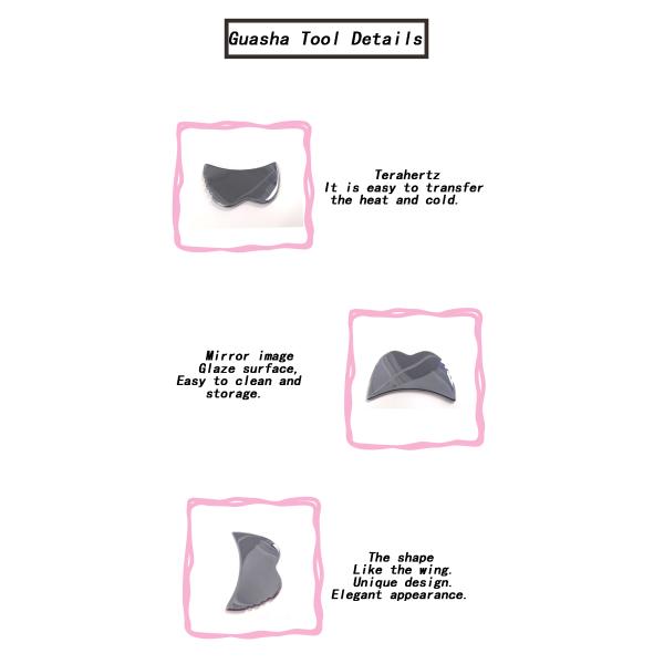 Skin Care Tools Energy Stone Guasha Massager for Face Eyes Neck Finger 5.5*14 cm Silver Terahertz Face Roller Gua Sha Set