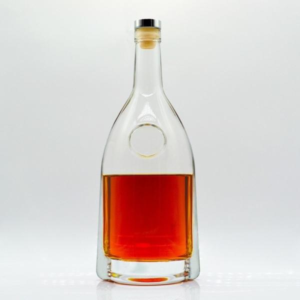 High Flint Glass Material 500ml Clear Empty White Vodka Glass Bottle with Cork 750ml