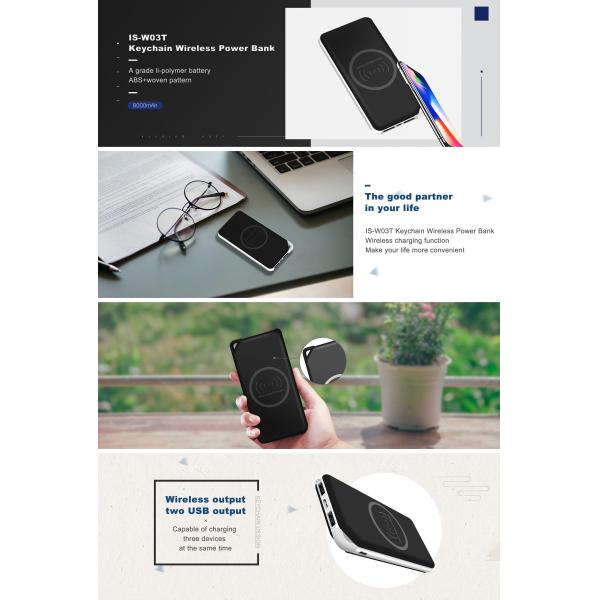 8000mAH Keychain Wireless Power Bank with Woven Pattern