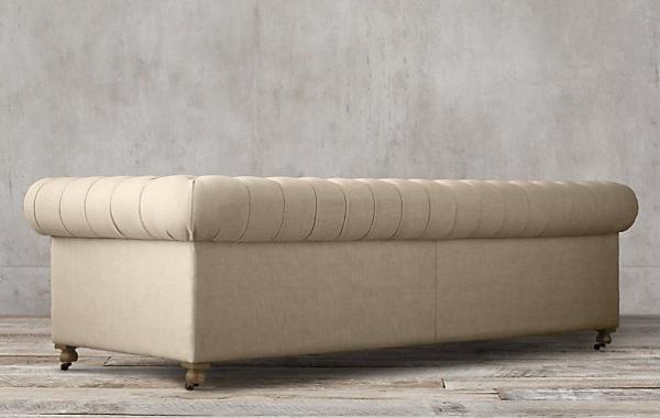 Occasional french vintage long back wing sofa event old-fashioned sofa furniture upholstered button sofa