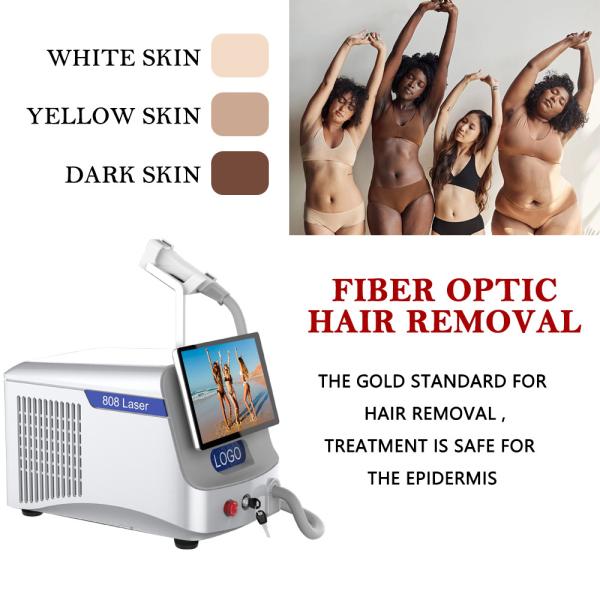 808nm Cold Fiber Laser Hair Removal Machine 14*14mm 7*7mm Spot size
