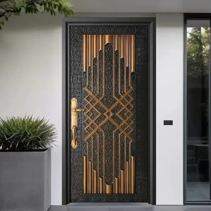 Durable Modern Steel Interior Door with Security Sound Insulation and Customizable Surface for Home Office