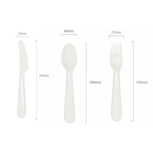 Custom Food-Grade Sublimation Blank Kids Plastic Cutlery Fork Spoon Knife