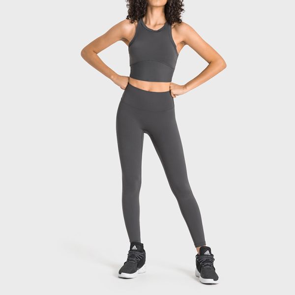 High Waisted Nylon Spandex Women Yoga Leggings Stretchy Full Length Royal Blue